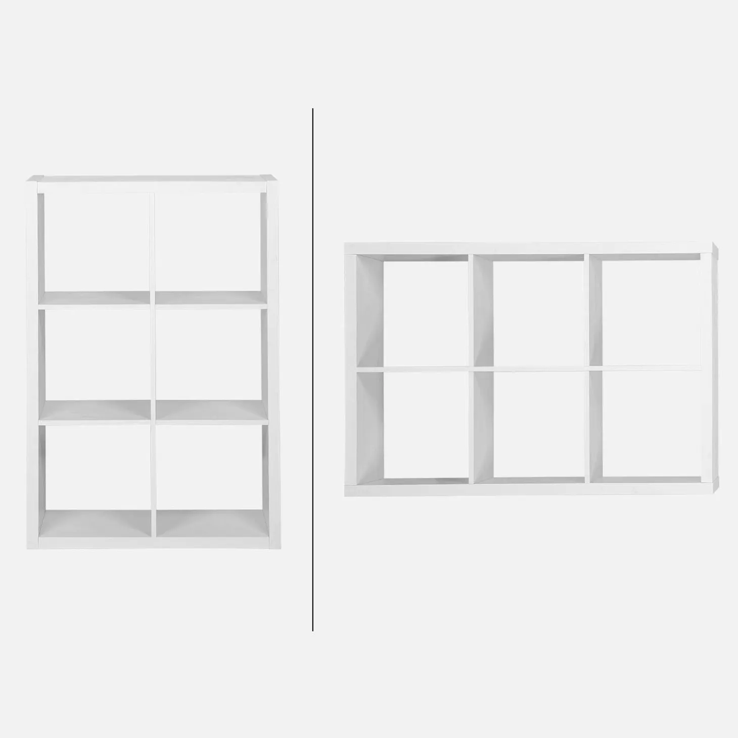 Bücherregal Holzoptik 2 Ebenen 6 Stauräume