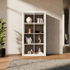 Bücherregal Holzoptik 4 Ebenen 8 Stauräume