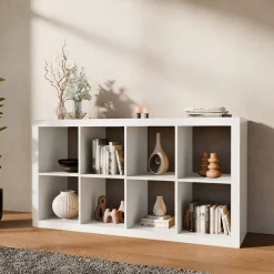 Bücherregal Holzoptik 4 Ebenen 8 Stauräume