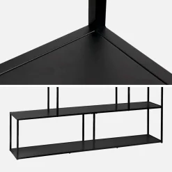 Bücherregal Treppe aus Metall schwarz 4 Ebenen