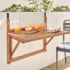 Beistelltisch aus Holz für den Balkon, rechteckig, klappbar
