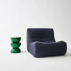Beistelltisch, Beistelltisch, Nachttisch aus Metall mit Glanzeffekt Ø32 x H 46,5 cm
