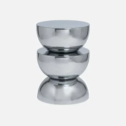 Beistelltisch, Nachttisch aus verchromten Edelstahl Ø32 x H46,5 cm