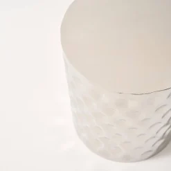 Beistelltisch, Sofaende, Nachttisch aus emailliertem Chromstahl Ø 33 x H 41 cm