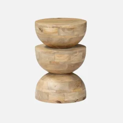 Beistelltisch, Sofaende, Nachttisch aus Mangoholz, Ø 30 x H 45 cm