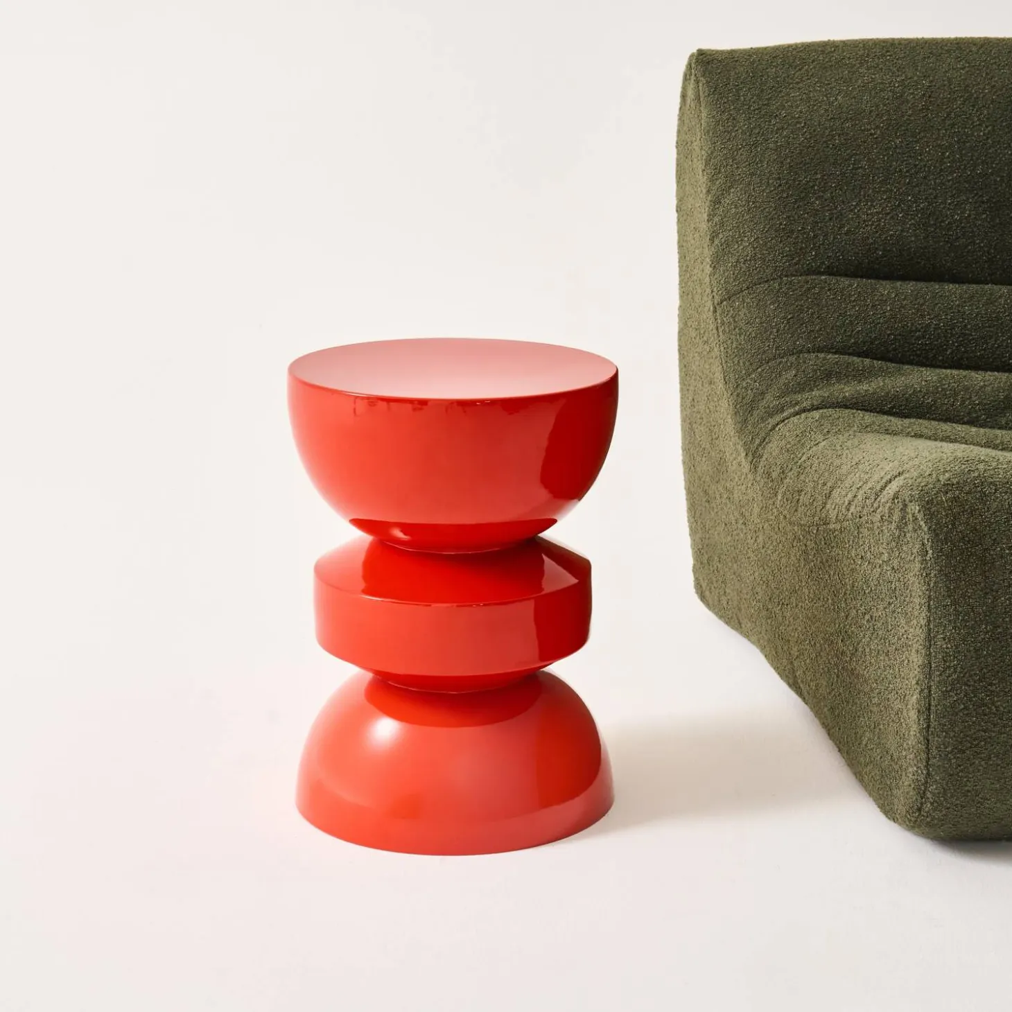 Beistelltisch, Sofatisch, Nachttisch aus Metall mit Glanzeffekt Ø32 x H44,5cm