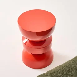 Beistelltisch, Sofatisch, Nachttisch aus Metall mit Glanzeffekt Ø32 x H44,5cm