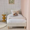 Bett mit Lattenrost und Kopfteil, 90x190cm breit gerippter Cord