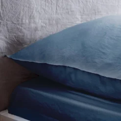 Bettwäche-Set nachtblau aus vorgewaschener Mikrofaser für ein Doppelbett
