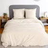 Bettwäche-Set sandgelb aus vorgewaschener Mikrofaser für ein Doppelbett
