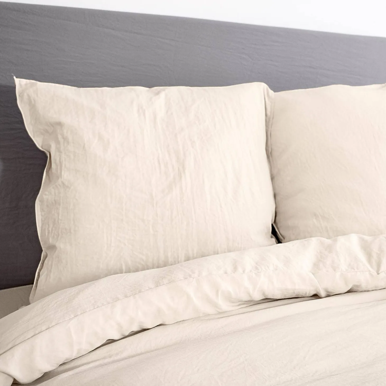 Bettwäche-Set sandgelb aus vorgewaschener Mikrofaser für ein Doppelbett