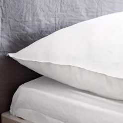 Bettwäche-Set weiß aus vorgewaschener Mikrofaser für ein Doppelbett