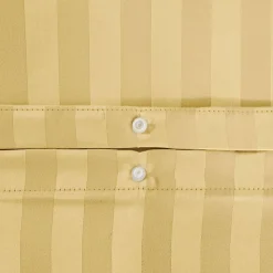 Bettwäsche-Set aus Polyester mit Satin-Effekt, feine Streifen, 2 Plätze, gelb