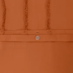 Bettwäsche-Set aus vorgewaschener Baumwolle mit getuftetem Bogenmotiv, 2 Personen, terrakotta