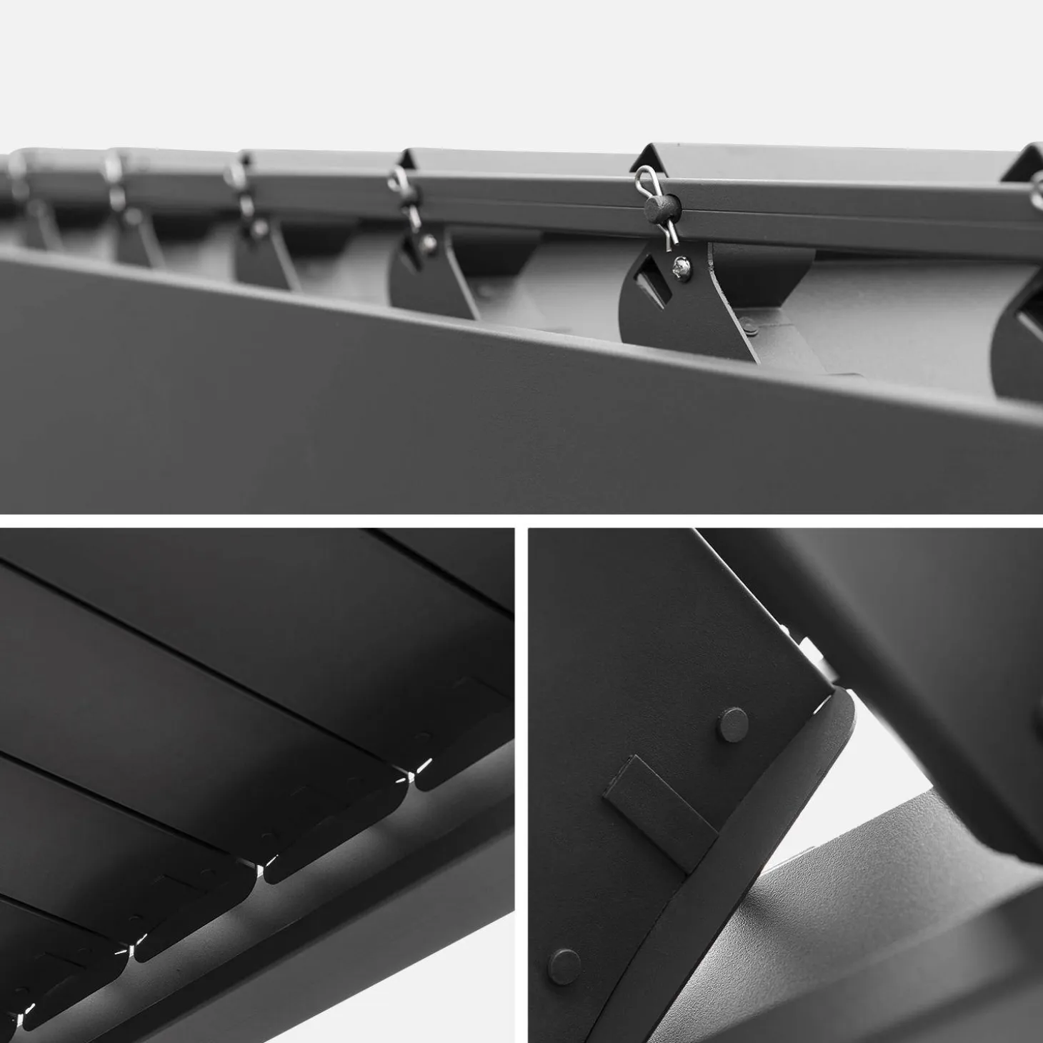 Bioklimatische Pergola Aluminium 3x4m + 1 Lamellenwand 100 cm + 1 Lamellenwand 130 cm Triomphe