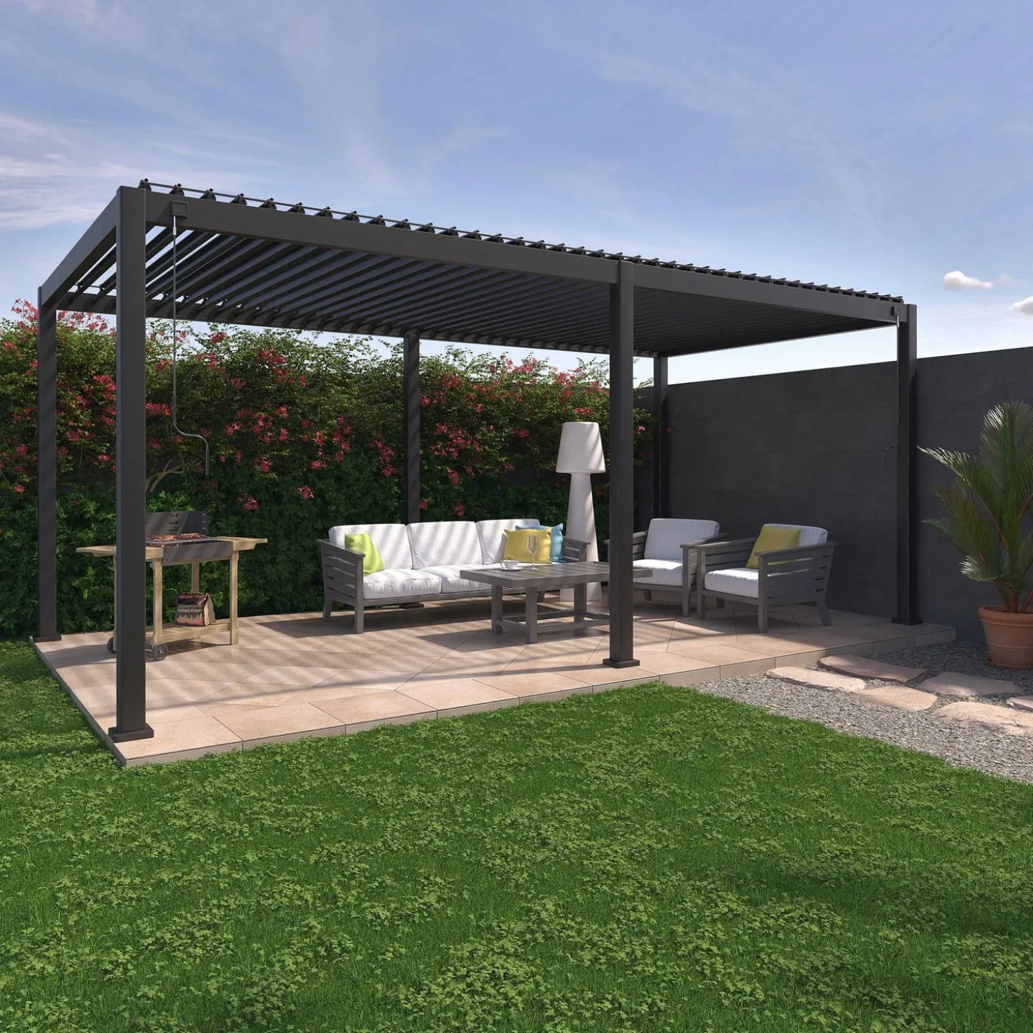 Bioklimatische Pergola mit Lamellendach Triomphe 3x6m