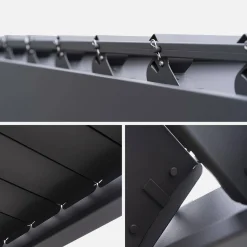 Bioklimatische Pergola Triomphe 3x3m V2 mit 2 Markisen 3 m