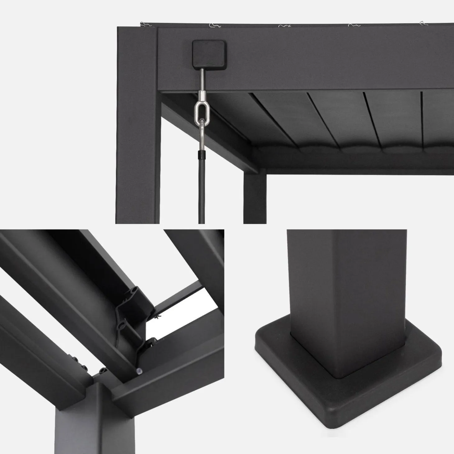 Bioklimatische Pergola Triomphe 3x3m V2 mit 2 Markisen 3 m