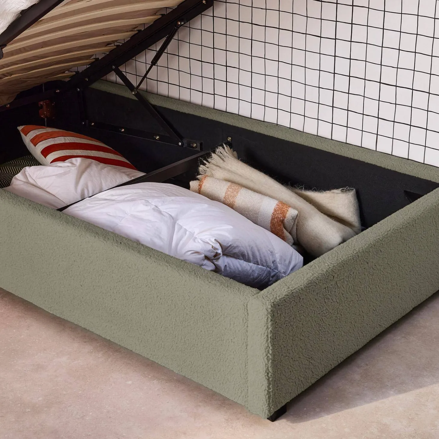 Boxbett mit Lattenrost und Kopfteil, 90 x 190cm