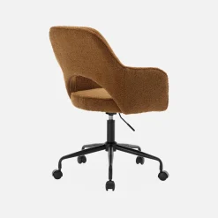 Bürostuhl mit Rollen und Bouclé-Bezug