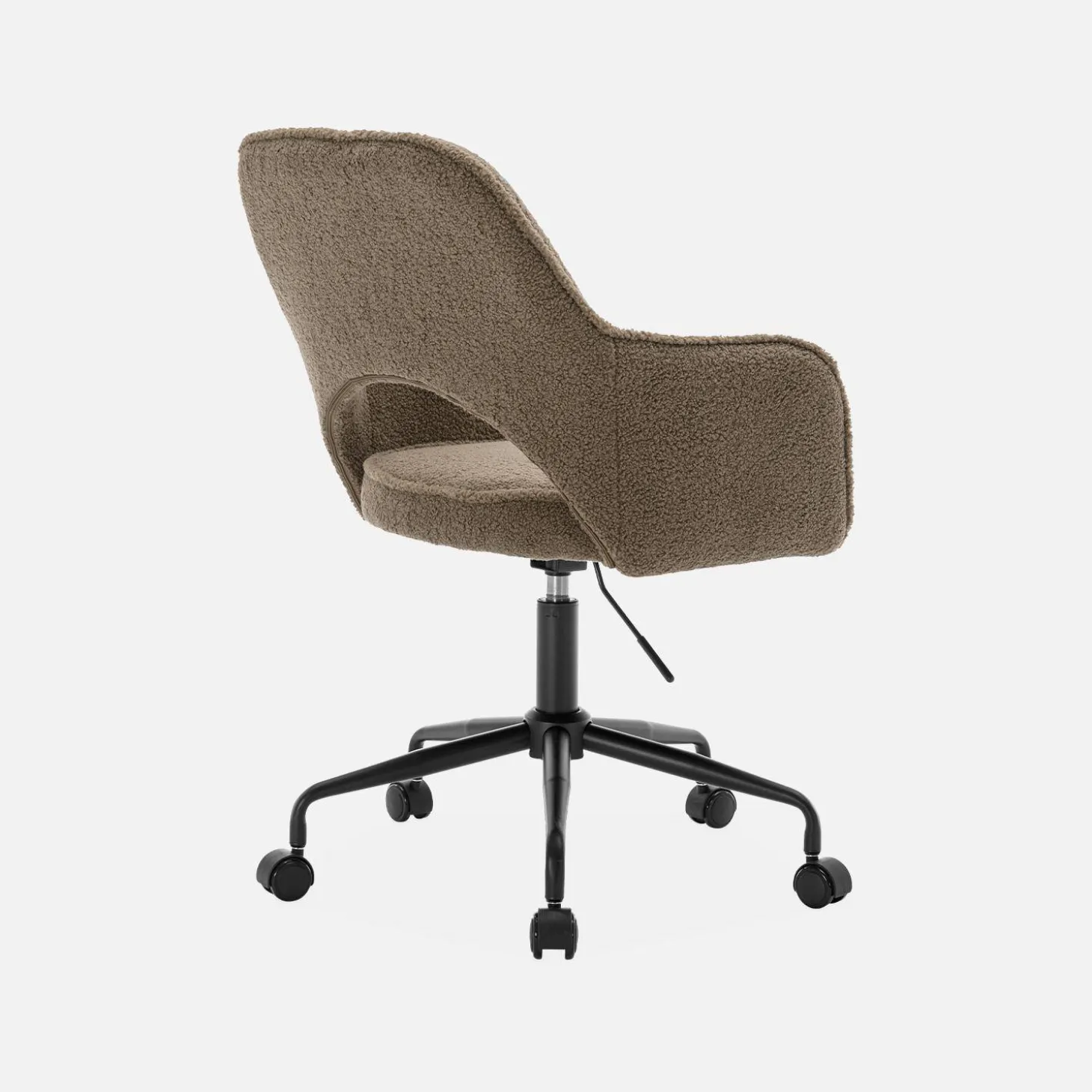 Bürostuhl mit Rollen und Bouclé-Bezug