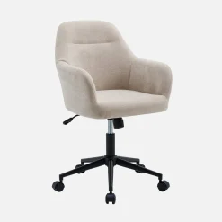 Bürostuhl mit Rollen und Chenille-Bezug, höhenverstellbar
