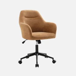 Bürostuhl mit Rollen und Chenille-Bezug, höhenverstellbar