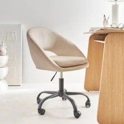Bürostuhl mit Rollen und Samtbezug
