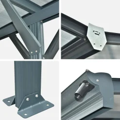 Carport mit Aluminium- und Polycarbonat-Erweiterung 30 m²