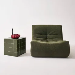 Couchtisch, kubischer Beistelltisch in Zementfliesen-Optik 40 x 40 cm