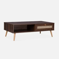 Couchtisch mit Rattan-Geflecht 110 x 59 x 39 cm
