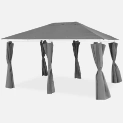 Dachtuch + Vorhänge für Pergola 3x4m Divio