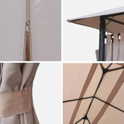 Dachtuch + Vorhänge für Pergola 3x4m Divio
