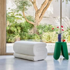 Design Bank mit Bouclé-Bezug 1-2 Plätze