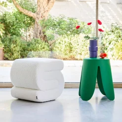 Design-Hocker mit Bouclé-Bezug 1 Platz