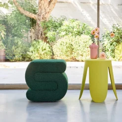 Design-Hocker mit Bouclé-Bezug 1 Platz