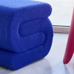 Design-Hocker mit Bouclé-Bezug 1 Platz