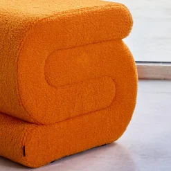 Design-Hocker mit Bouclé-Bezug 1 Platz
