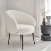 Design-Rundsessel mit Bouclé-Bezug