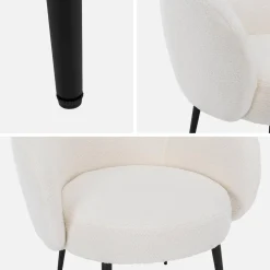 Design-Rundsessel mit Bouclé-Bezug