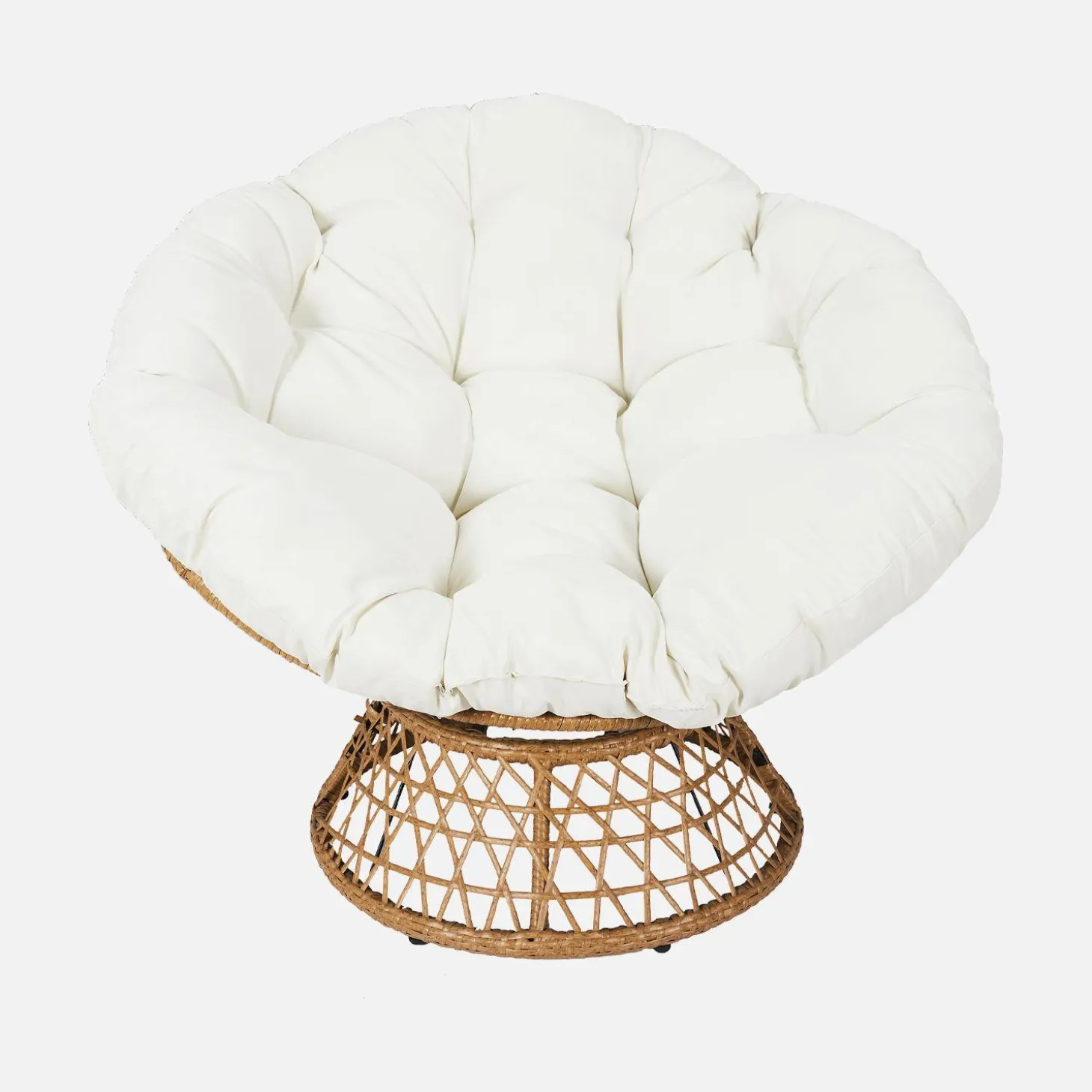 Drehbarer Papasan-Sessel aus Stahl und Polyrattan outdoor/indoor Ø96cm