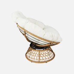 Drehbarer Papasan-Sessel aus Stahl und Polyrattan outdoor/indoor Ø96cm