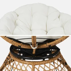 Drehbarer Papasan-Sessel aus Stahl und Polyrattan outdoor/indoor Ø96cm