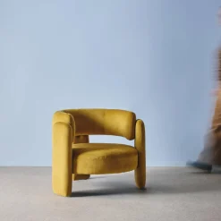 Dreibeiniger Sessel aus Samt