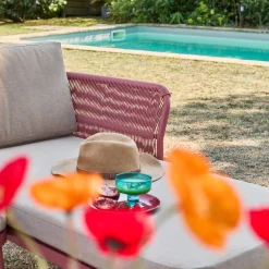 Eck-Gartenlounge aus Stahl mit Seilbespannung für 4 Personen