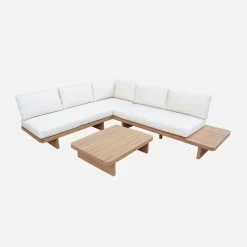 Eck-Gartenmöbelset aus Akazienholz für 5 Personen