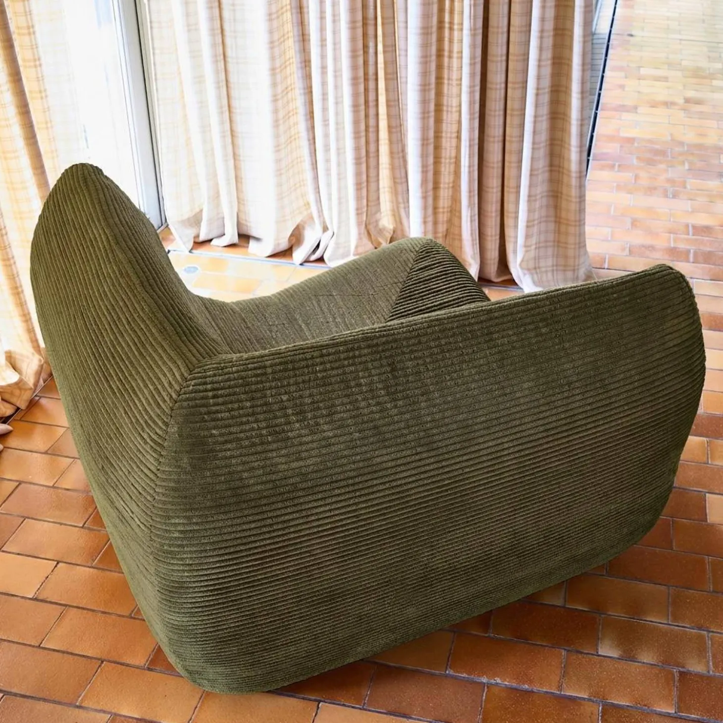 Eck-Sessel mit Cordbezug, 1-Sitzer