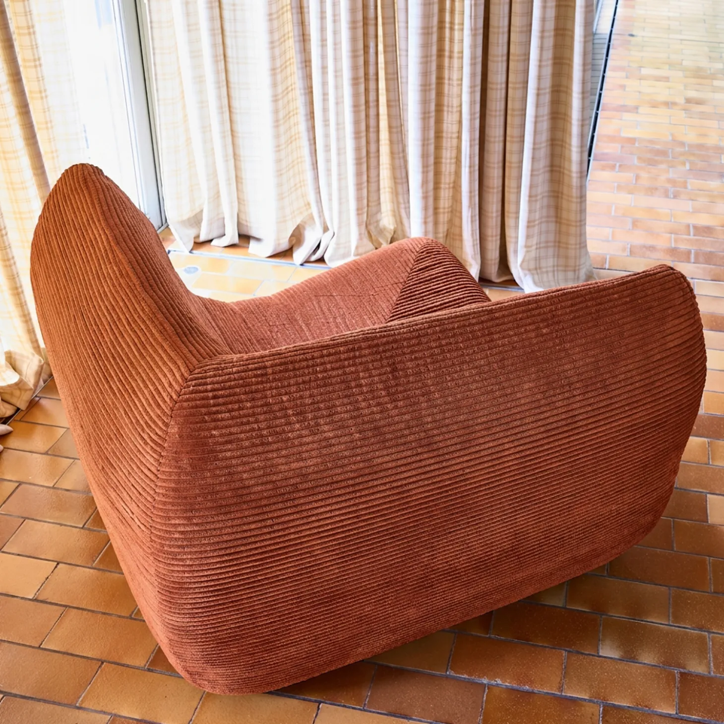 Eck-Sessel mit Cordbezug, 1-Sitzer
