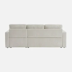 Ecksofa mit Schlaffunktion, Cord-Bezug, breit gerippt, 3-Sitzer
