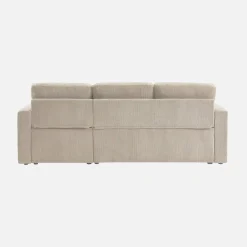 Ecksofa mit Schlaffunktion, Cord-Bezug, breit gerippt, 3-Sitzer